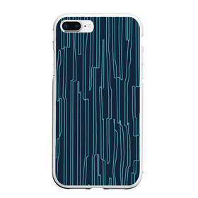 Чехол для iPhone 7Plus/8 Plus матовый с принтом Стильный узор в Кировске, Силикон | Область печати: задняя сторона чехла, без боковых панелей | абстрактное | голубое | полоса | полосы | синее | узор | узоры | чёрное | эфемерное