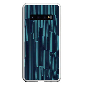 Чехол для Samsung Galaxy S10 с принтом Стильный узор в Кировске, Силикон | Область печати: задняя сторона чехла, без боковых панелей | абстрактное | голубое | полоса | полосы | синее | узор | узоры | чёрное | эфемерное