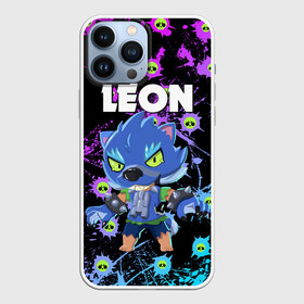 Чехол для iPhone 13 Pro Max с принтом BRAWL STARS ОБОРОТЕНЬ LEON. в Кировске,  |  | brawl stars | leon | moba | pattern | бравл старс | брызги | брызги красок | жанр | игра | леон | оборотень | оборотень leon | паттерн | череп | черепа