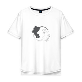 Мужская футболка хлопок Oversize с принтом Крысы Инь Ян 2020 год в Кировске, 100% хлопок | свободный крой, круглый ворот, “спинка” длиннее передней части | 