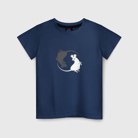Детская футболка хлопок с принтом Крысы Инь Ян 2020 год в Кировске, 100% хлопок | круглый вырез горловины, полуприлегающий силуэт, длина до линии бедер | 