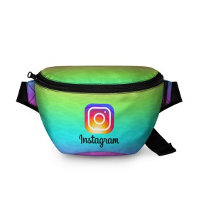 Поясная сумка 3D с принтом INSTAGRAM 2020 в Кировске, 100% полиэстер | плотная ткань, ремень с регулируемой длиной, внутри несколько карманов для мелочей, основное отделение и карман с обратной стороны сумки застегиваются на молнию | insta | instagram | instagramm | social | видео | инста | инстаграм | инстаграмм | приложение | социальная сеть | фото