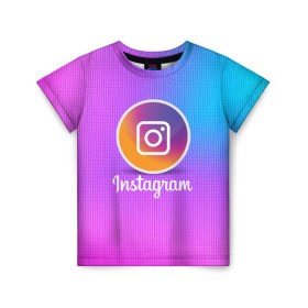 Детская футболка 3D с принтом INSTAGRAM в Кировске, 100% гипоаллергенный полиэфир | прямой крой, круглый вырез горловины, длина до линии бедер, чуть спущенное плечо, ткань немного тянется | Тематика изображения на принте: insta | instagram | instagramm | social | видео | инста | инстаграм | инстаграмм | приложение | социальная сеть | фото