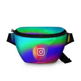 Поясная сумка 3D с принтом INSTAGRAM в Кировске, 100% полиэстер | плотная ткань, ремень с регулируемой длиной, внутри несколько карманов для мелочей, основное отделение и карман с обратной стороны сумки застегиваются на молнию | insta | instagram | instagramm | social | видео | инста | инстаграм | инстаграмм | приложение | социальная сеть | фото