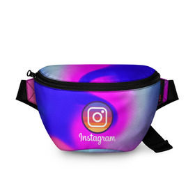 Поясная сумка 3D с принтом INSTAGRAM в Кировске, 100% полиэстер | плотная ткань, ремень с регулируемой длиной, внутри несколько карманов для мелочей, основное отделение и карман с обратной стороны сумки застегиваются на молнию | insta | instagram | instagramm | social | видео | инста | инстаграм | инстаграмм | приложение | социальная сеть | фото