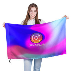 Флаг 3D с принтом INSTAGRAM в Кировске, 100% полиэстер | плотность ткани — 95 г/м2, размер — 67 х 109 см. Принт наносится с одной стороны | insta | instagram | instagramm | social | видео | инста | инстаграм | инстаграмм | приложение | социальная сеть | фото