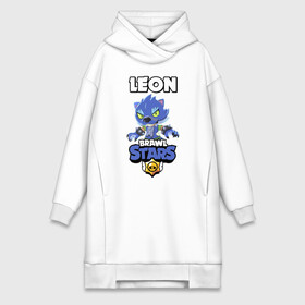 Платье-худи хлопок с принтом BRAWL STARS ОБОРОТЕНЬ LEON. в Кировске,  |  | brawl stars | colt | crow | leon | leon shark | moba | sally leon | shark | акула | берли | бравл старс | ворон | жанр | игра | кольт | леон | нита | оборотень | оборотень leon | шелли