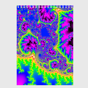 Скетчбук с принтом NEON&ACID в Кировске, 100% бумага
 | 48 листов, плотность листов — 100 г/м2, плотность картонной обложки — 250 г/м2. Листы скреплены сверху удобной пружинной спиралью | abstract | abstraction | texture | абстракция | геометрия | иллюзия | обман зрения | оптический узор | текстура