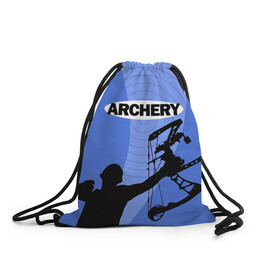Рюкзак-мешок 3D с принтом Archery в Кировске, 100% полиэстер | плотность ткани — 200 г/м2, размер — 35 х 45 см; лямки — толстые шнурки, застежка на шнуровке, без карманов и подкладки | archer | archery | bow | bow hunter | bowhunter | лук | лучник | стрельба из лука