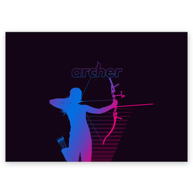 Поздравительная открытка с принтом Archer в Кировске, 100% бумага | плотность бумаги 280 г/м2, матовая, на обратной стороне линовка и место для марки
 | archer | archery | bow | bow hunter | bowhunter | лук | лучник | стрельба из лука