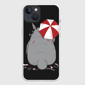 Чехол для iPhone 13 с принтом Тоторо и Umbrella Corp. в Кировске,  |  | anime | hayao miyazaki | japanese | meme | miyazaki | piano | studio ghibli | tokyo | totoro | гибли | котобус | мой | сосед | сусуватари | тонари | тоторо | хаяо миядзаки