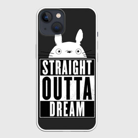 Чехол для iPhone 13 с принтом Тоторо Straight outta dream в Кировске,  |  | anime | hayao miyazaki | japanese | meme | miyazaki | piano | studio ghibli | tokyo | totoro | гибли | котобус | мой | сосед | сусуватари | тонари | тоторо | хаяо миядзаки