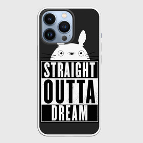 Чехол для iPhone 13 Pro с принтом Тоторо Straight outta dream в Кировске,  |  | Тематика изображения на принте: anime | hayao miyazaki | japanese | meme | miyazaki | piano | studio ghibli | tokyo | totoro | гибли | котобус | мой | сосед | сусуватари | тонари | тоторо | хаяо миядзаки