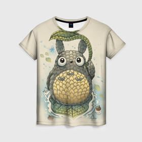 Женская футболка 3D с принтом My Neighbor Totoro заяц с чешуей в Кировске, 100% полиэфир ( синтетическое хлопкоподобное полотно) | прямой крой, круглый вырез горловины, длина до линии бедер | anime | hayao miyazaki | japanese | meme | miyazaki | piano | studio ghibli | tokyo | totoro | гибли | котобус | мой | сосед | сусуватари | тонари | тоторо | хаяо миядзаки