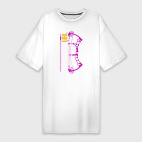 Платье-футболка хлопок с принтом Shoot like a Girl в Кировске,  |  | Тематика изображения на принте: archer | archery | bow | bow hunter | bowhunter | лук | лучник | стрельба из лука