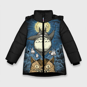 Зимняя куртка для девочек 3D с принтом My Neighbor Totoro в Кировске, ткань верха — 100% полиэстер; подклад — 100% полиэстер, утеплитель — 100% полиэстер. | длина ниже бедра, удлиненная спинка, воротник стойка и отстегивающийся капюшон. Есть боковые карманы с листочкой на кнопках, утяжки по низу изделия и внутренний карман на молнии. 

Предусмотрены светоотражающий принт на спинке, радужный светоотражающий элемент на пуллере молнии и на резинке для утяжки. | anime | hayao miyazaki | japanese | meme | miyazaki | piano | studio ghibli | tokyo | totoro | гибли | котобус | мой | сосед | сусуватари | тонари | тоторо | хаяо миядзаки