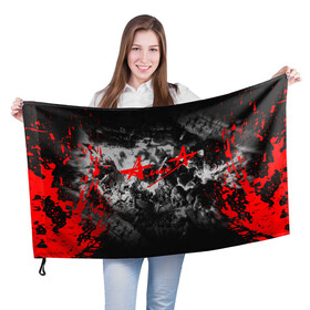 Флаг 3D с принтом АлисА в Кировске, 100% полиэстер | плотность ткани — 95 г/м2, размер — 67 х 109 см. Принт наносится с одной стороны | alisa | rock | ussr | алиса | алиса группа | константин кинчев | рок | ссср