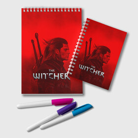 Блокнот с принтом THE WITCHER в Кировске, 100% бумага | 48 листов, плотность листов — 60 г/м2, плотность картонной обложки — 250 г/м2. Листы скреплены удобной пружинной спиралью. Цвет линий — светло-серый
 | Тематика изображения на принте: geralt | netflix | the witcher | witcher | ведьмак | геральт | йенифер | нетфликс | сериал ведьмак | трисс | цири