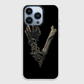 Чехол для iPhone 13 Pro с принтом Vikings (bones logo) в Кировске,  |  | Тематика изображения на принте: bones | good | skull | viking | vikings | бог | викинг | викинги | кости | скандинавы | череп | язычник