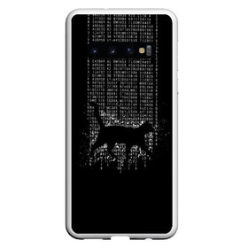 Чехол для Samsung Galaxy S10 с принтом Matrix cat в Кировске, Силикон | Область печати: задняя сторона чехла, без боковых панелей | matrix | андерсон | всемогущий | дежавю | киану | код | кот | матрица | поверь | ривз | себя | томас