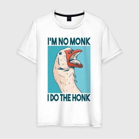 Мужская футболка хлопок с принтом Гусь Хонк в Кировске, 100% хлопок | прямой крой, круглый вырез горловины, длина до линии бедер, слегка спущенное плечо. | goose | honk | гуси | гусь | хонк