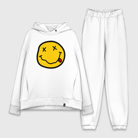 Женский костюм хлопок Oversize с принтом NIRVANA в Кировске,  |  | nirvana | smile | курт кобейн | нирвана | смайл