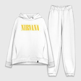 Женский костюм хлопок Oversize с принтом NIRVANA в Кировске,  |  | nirvana | smile | курт кобейн | нирвана | смайл