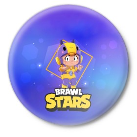 Значок с принтом Brawl Stars. Bea в Кировске,  металл | круглая форма, металлическая застежка в виде булавки | bo | brawl | brock | bull | colt | dynamike | elprimo | jessie | leon | moba | nita | shelly | stars | бо | брок | булл | джесси | динамайк | кольт | леон | нита | шелли | эльпримо