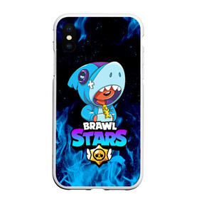 Чехол для iPhone XS Max матовый с принтом BRAWL STARS LEON SHARK в Кировске, Силикон | Область печати: задняя сторона чехла, без боковых панелей | brawl stars | crow | leon | leon shark | sally leon | shark | stars | акула | берли | ворон | леон | леон акула | спайк | эль примо