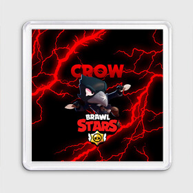 Магнит 55*55 с принтом  BRAWL STARS CROW | БРАВЛ СТАРС ЛЕОН в Кировске, Пластик | Размер: 65*65 мм; Размер печати: 55*55 мм | Тематика изображения на принте: brawl stars | crow | leon | leon shark | sally leon | shark | stars | акула | берли | ворон | леон | леон акула | спайк | эль примо