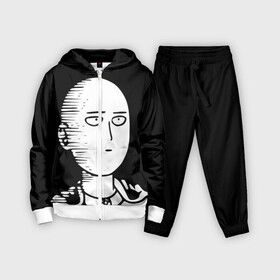 Детский костюм 3D с принтом Сайтама на черном фоне в Кировске,  |  | one punch man | onepunchman | oppai | saitama | ван панч мен | ванпанчмен | макото миядзаки | сайтама | человек один удар