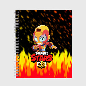 Тетрадь с принтом BRAWL STARS MAX в Кировске, 100% бумага | 48 листов, плотность листов — 60 г/м2, плотность картонной обложки — 250 г/м2. Листы скреплены сбоку удобной пружинной спиралью. Уголки страниц и обложки скругленные. Цвет линий — светло-серый
 | bib | brawl stars | bull | colt | crow | leon | leon shark | max | moba | sally leon | shark | акула | берли | биби | бравл старс | ворон | жанр | игра | кольт | леон | леон акула | макс | нита | спайк | шелли