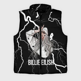 Мужской жилет утепленный 3D с принтом BILLIE EILISH в Кировске,  |  | ayelish | bad guy | bellyache | bilie eilish | bilie elish | billie | billie eilish | eilish | electronic | elish | music | били айлиш | билли айлиш | эйлиш | элиш