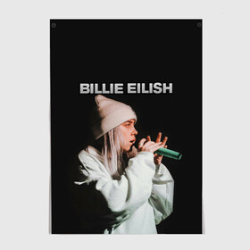 Постер с принтом BILLIE EILISH в Кировске, 100% бумага
 | бумага, плотность 150 мг. Матовая, но за счет высокого коэффициента гладкости имеет небольшой блеск и дает на свету блики, но в отличии от глянцевой бумаги не покрыта лаком | ayelish | bad guy | bellyache | bilie eilish | bilie elish | billie | billie eilish | eilish | electronic | elish | music | били айлиш | билли айлиш | эйлиш | элиш