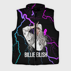 Мужской жилет утепленный 3D с принтом BILLIE EILISH в Кировске,  |  | ayelish | bad guy | bellyache | bilie eilish | bilie elish | billie | billie eilish | eilish | electronic | elish | music | били айлиш | билли айлиш | эйлиш | элиш