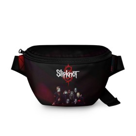 Поясная сумка 3D с принтом Slipknot в Кировске, 100% полиэстер | плотная ткань, ремень с регулируемой длиной, внутри несколько карманов для мелочей, основное отделение и карман с обратной стороны сумки застегиваются на молнию | slipknot | металл | музыка | рок | слипкнот