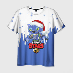 Мужская футболка 3D с принтом BRAWL STARS ОБОРОТЕНЬ LEON. в Кировске, 100% полиэфир | прямой крой, круглый вырез горловины, длина до линии бедер | brawl stars | leon | moba | бравл старс | жанр | игра | леон | оборотень | оборотень leon