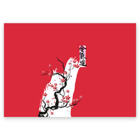 Поздравительная открытка с принтом Сакура Айкидо в Кировске, 100% бумага | плотность бумаги 280 г/м2, матовая, на обратной стороне линовка и место для марки
 | aikido | аикидо | айкидо | восточные единоборства | единоборства | морихей уэсиба