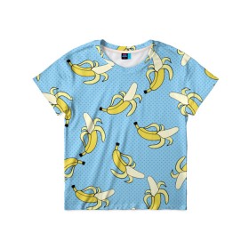 Детская футболка 3D с принтом Banana art в Кировске, 100% гипоаллергенный полиэфир | прямой крой, круглый вырез горловины, длина до линии бедер, чуть спущенное плечо, ткань немного тянется | banana | pop art | банан | бананы | поп арт