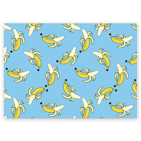 Поздравительная открытка с принтом Banana art в Кировске, 100% бумага | плотность бумаги 280 г/м2, матовая, на обратной стороне линовка и место для марки
 | Тематика изображения на принте: banana | pop art | банан | бананы | поп арт