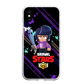 Чехол для iPhone XS Max матовый с принтом BRAWL STARS BIBI в Кировске, Силикон | Область печати: задняя сторона чехла, без боковых панелей | bib | brawl stars | colt | crow | el brown | leon | leon shark | max | moba | sally leon | shark | акула | берли | биби | бравл старс | браун | ворон | жанр | игра | кольт | леон | леон акула | макс | нита | шелли