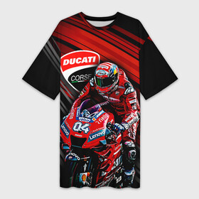 Платье-футболка 3D с принтом Andrea Dovizioso в Кировске,  |  | andrea dovizioso | bike | bikes | desmodovi | dovi | ducati | ducati motogp | moto | moto gp | motogp | motoracing | андреа довициозо | байкер | мото | мото гп | мотогонки | мотогп | мотоцикл | мотоциклист | мотоциклы