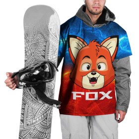 Накидка на куртку 3D с принтом Лисенок в Кировске, 100% полиэстер |  | Тематика изображения на принте: fox | венок | лиса | лисенок | лисичка | полевые цветы | полынь | ромашки | цветы