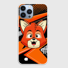 Чехол для iPhone 13 Pro Max с принтом Рыжая лисичка в Кировске,  |  | Тематика изображения на принте: fox | венок | лиса | лисенок | лисичка | полевые цветы | полынь | ромашки | цветы