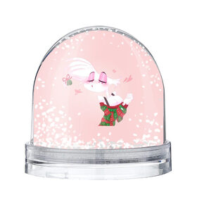 Снежный шар с принтом Энджел даст в Кировске, Пластик | Изображение внутри шара печатается на глянцевой фотобумаге с двух сторон | angel dust | hazbin | hotel hazbin | new year | нг | новый год | отель хазбин | рождество | хазбин | энджел даст