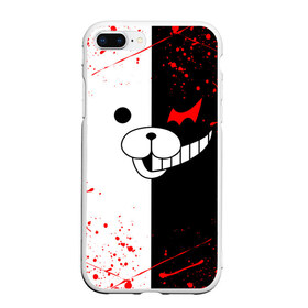 Чехол для iPhone 7Plus/8 Plus матовый с принтом MONOKUMA в Кировске, Силикон | Область печати: задняя сторона чехла, без боковых панелей | anime | bear | black  white | danganronpa | kurokuma | monodam | monokuma | monomi | monotaro | rabbit | school | shirokuma | аниме | главарь | мoноми | монокума | черно белый | школа