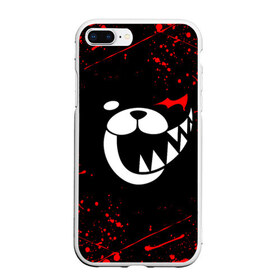 Чехол для iPhone 7Plus/8 Plus матовый с принтом MONOKUMA в Кировске, Силикон | Область печати: задняя сторона чехла, без боковых панелей | anime | bear | black  white | danganronpa | kurokuma | monodam | monokuma | monomi | monotaro | rabbit | school | shirokuma | аниме | главарь | мoноми | монокума | черно белый | школа