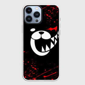 Чехол для iPhone 13 Pro Max с принтом Monokuma красные брызги в Кировске,  |  | anime | bear | black  white | danganronpa | kurokuma | monodam | monokuma | monomi | monotaro | rabbit | school | shirokuma | аниме | главарь | мoноми | монокума | черно белый | школа