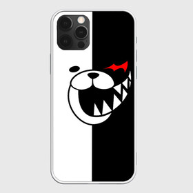 Чехол для iPhone 12 Pro с принтом MONOKUMA (КАПЮШОН) в Кировске, силикон | область печати: задняя сторона чехла, без боковых панелей | Тематика изображения на принте: anime | bear | black  white | danganronpa | kurokuma | monodam | monokuma | monomi | monotaro | rabbit | school | shirokuma | аниме | главарь | мoноми | монокума | черно белый | школа