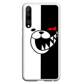 Чехол для Honor P30 с принтом MONOKUMA (КАПЮШОН) в Кировске, Силикон | Область печати: задняя сторона чехла, без боковых панелей | Тематика изображения на принте: anime | bear | black  white | danganronpa | kurokuma | monodam | monokuma | monomi | monotaro | rabbit | school | shirokuma | аниме | главарь | мoноми | монокума | черно белый | школа